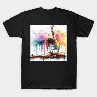 Artistic illustration of a gymnast in the floor exercise T-Shirt